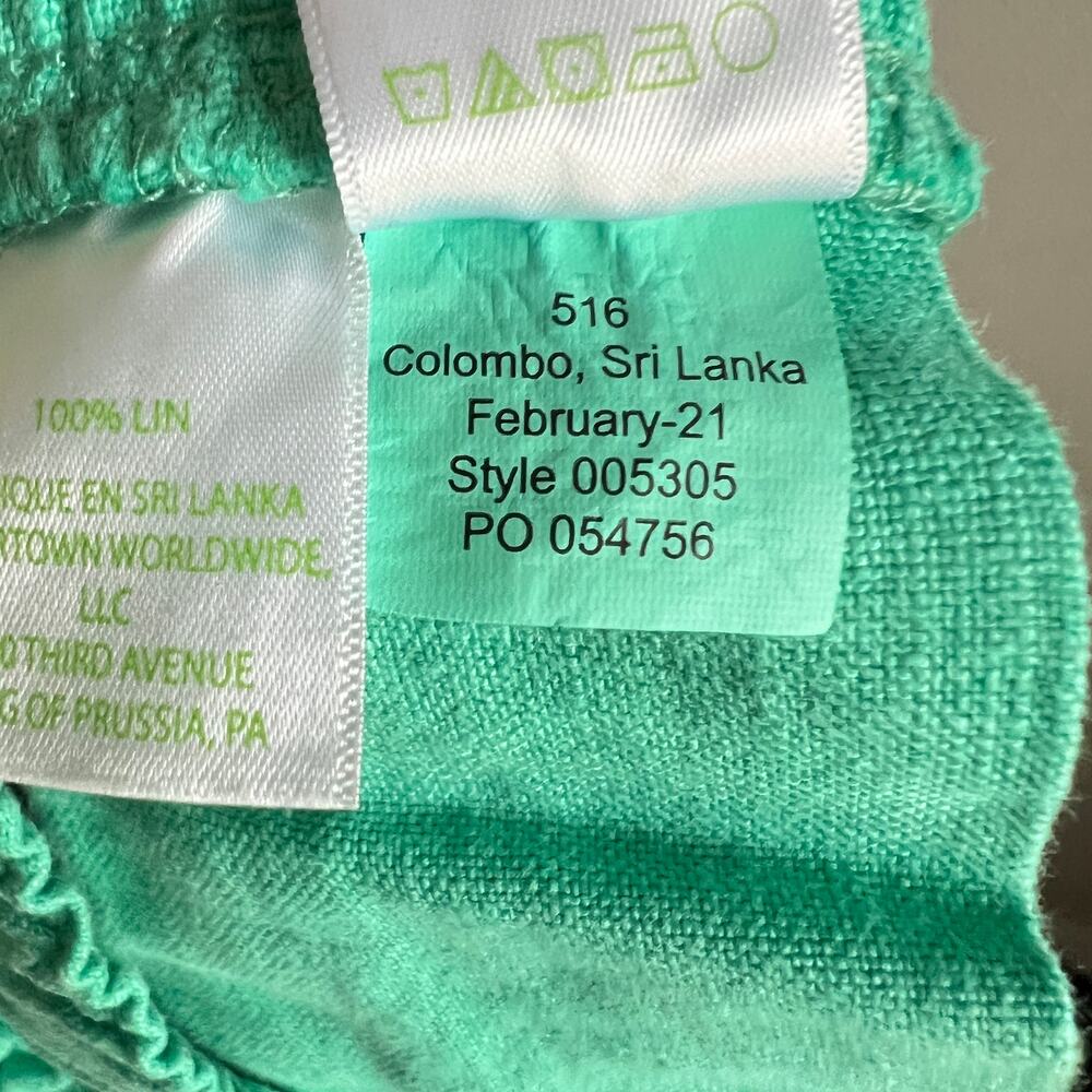 Lilly Pulitzer Green Lilo 4" Linen Shorts Women's M Pull On Palm Beach Chic - Picture 7 of 7